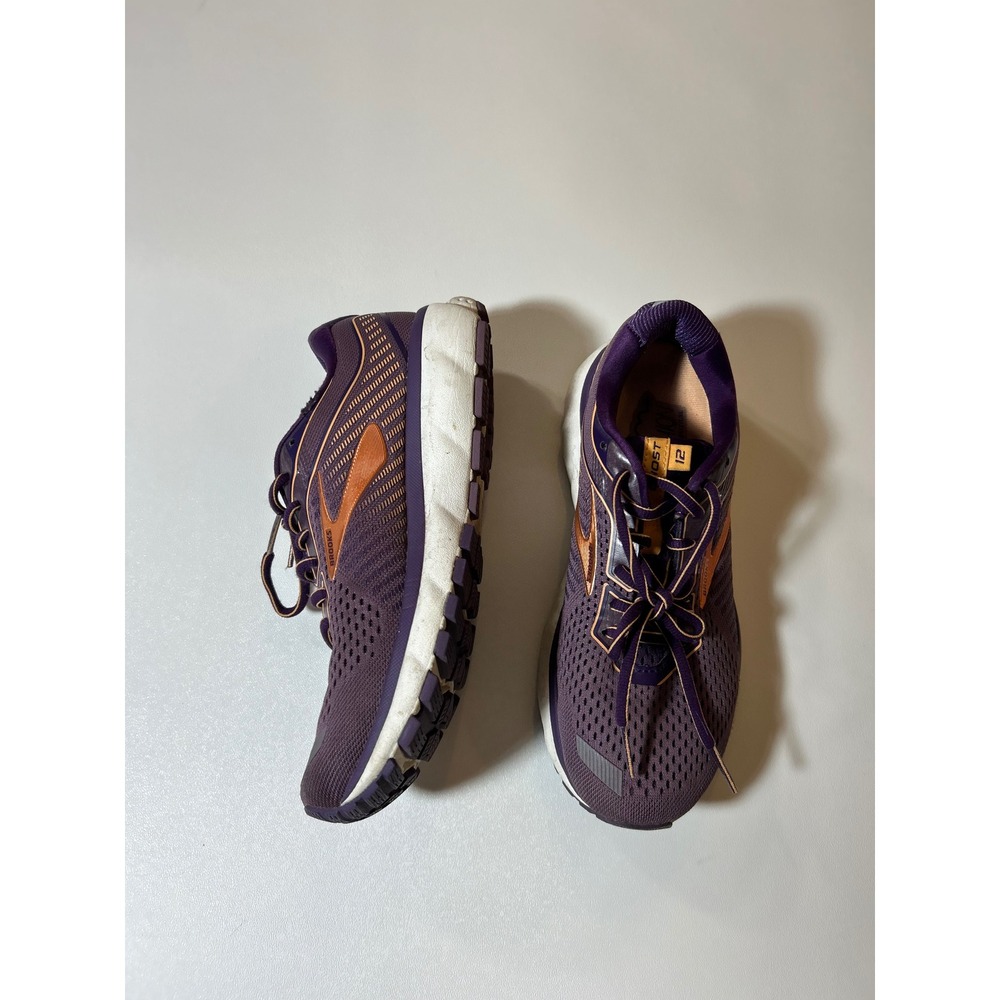 Brooks Ghost 12 Running Shoes Women's 8.5 Purple Orange Athletic Sneakers